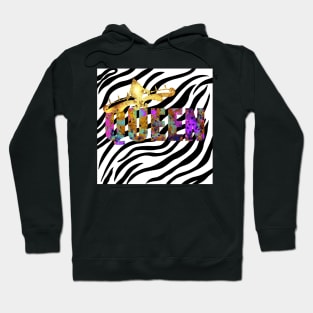 Queen On Zebra Hoodie